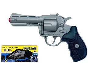 GONHER Revolver policejní kovový / Hračka na kapsle / 8 nábojů
