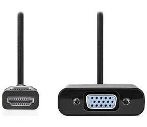 NEDIS adaptér HDMI(M) - VGA(F) černá / Redukce / Aktivní / Full HD 1080p / audio jack 3,5mm / 20 cm
