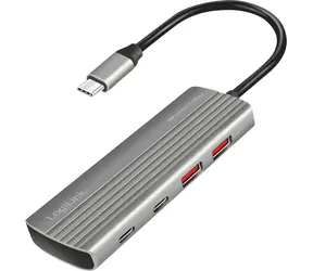 LogiLink USB hub 4+1 port hliníková / USB hub / USB 3.2 Gen 2 / 5 portů
