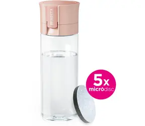 Brita Fill & Go Vital pastelová broskvová / Filtrační láhev na vodu / 5x MicroDisc