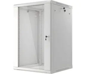 Lanberg WF01-6618-10S šedá / Nástěnný rozvaděč / 19" / 18U / 600×600 mm / Flat pack