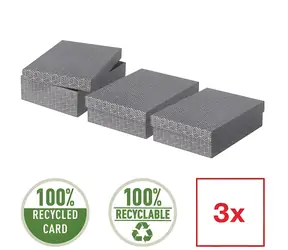 Esselte Home M šedá / Úložný box / sada 3 ks / nízký