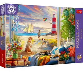 TREFL Puzzle Premium Plus Tea Time: Letní vánek / 1000 dílků / 68,3 x 48 cm / věk 12+