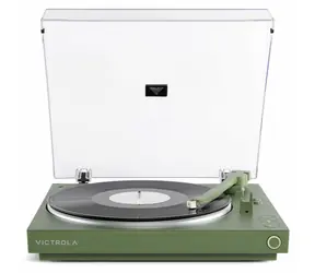 Victrola VPT-800-GRN-INT zelená / Automatický gramofon / 2 rychlostní / BT / RCA / předzesilovač
