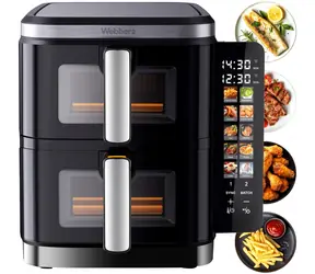 Webber Air Fryer Dual Zone / Horkovzdušná fritéza / 2800 W / 11 l XXL / 2 zóny