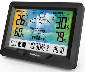 GreenBlue GB540N / Meteostanice / bezdrátová / barevný displej / DCF
