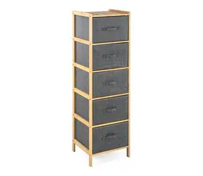 G21 Regál bambusový s 5 košíky / Bambus / 125 x 39 x 12 cm