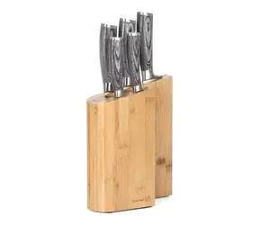 G21 Gourmet Rock / Sada nožů / 5 ks / bambusový blok