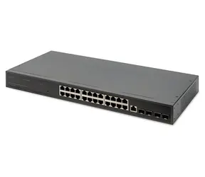 Digitus DN-80223 / Switch / 24x GbE RJ45 / 4x SFP+ / L3 Managed / 19" 1U