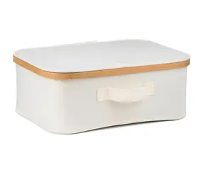 G21 úložný box bambusový s víkem béžový / Úložný box / bambus / 40 x 30 x 15 cm