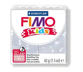 FIMO Modelovací hmota kids stříbrná se třpytkami / 42 g / pečení v troubě 110 °C / od 8 let
