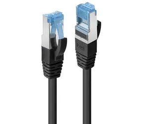 Lindy Cat6A S/FTP PIMF černý 1,5 m / Patch kabel / LSZH / RJ45-RJ45 / 500 MHz