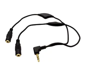 OEM redukce jack 3,5 mm (M) - 2x jack 3,5 mm (F) / Redukce / regulace hlasitosti / kabel 30 cm