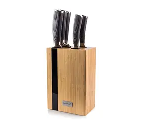 G21 Gourmet Rustic / Sada nožů / 5 ks / bambusový blok