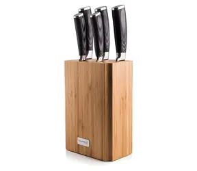 G21 Gourmet Stone / Sada nožů / 5 ks + bambusový blok
