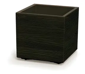 Prosperplast MADERA SQUARE eco wood 38,5 cm kávová / Květináč / Plast / 31,5 l