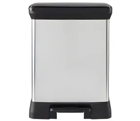 Curver Deco Bin Duo stříbrný / Odpadkový koš / 10 + 18 l / dvě přihrádky