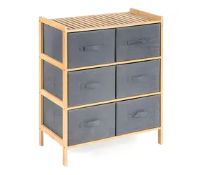 G21 Bambusový regál s 6 košíky / Regál / bambus