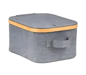 G21 Úložný box bambus šedý 24 x 30 x 15 cm / Úložný box / bambus / s víkem