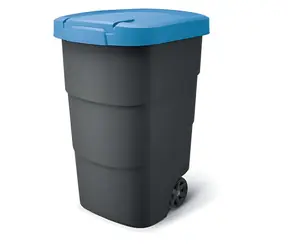 PROSPERPLAST Popelnice Wheeler 95 l antracit, modré víko / Plast / V 76,2 × Š 49,6 cm