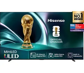 100" Hisense 100U7Q černá / Televize / Mini-LED / QLED / 4K UHD / 165Hz / 4x HDMI / Wi-Fi / LAN
