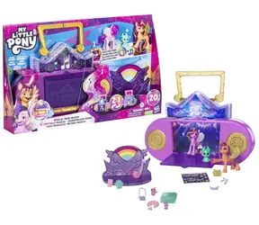 HASBRO Hudební hračka My Little Pony Magic Melody Radio / Salon a karaoke pódium 2v1 / 3 figurky / od 5 let