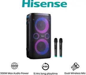 Hisense Party Storm 1 / Party reproduktor / 300 W / Bluetooth 5.0 / Karaoke / IPX4