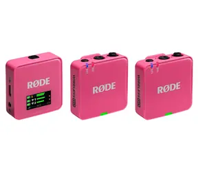 Rode Wireless GO Gen 3 růžová (WIGOGEN3PIN) / Bezdrátový mikrofonní systém / 2x vysílač a 1x přijímač / 3.5mm jack