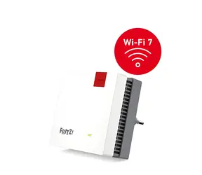 AVM FRITZ! Repeater 1700 bílá / Repeater / Wi-Fi 7 / 3568 Mbit/s / 2.4 GHz + 5 GHz / 1x Gigabit LAN