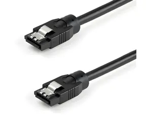 StarTech SATA kabel se západkou černá / SATA kabel / SATA 7-pin - SATA 7-pin / 0,3 m / 6 Gbit/s