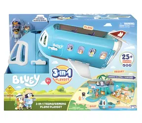 MOOSE Hrací sada Bluey Letadlo 3v1 / 70 cm resort / 2 figurky / od 3 let