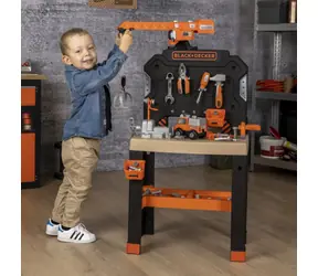 SMOBY Pracovní dílna Black+Decker s jeřábem / 85 dílů příslušenství / od 3 let