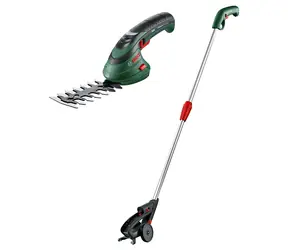 BOSCH Isio 3 SET / Aku nůžky na trávu s rukojetí / 3,6V / 1,5Ah / 50 min provozu