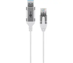 Goobay redukce USB-A - RJ-45 bílá / Redukce / USB 3.2 Gen 1 / Cat.6 / 1 Gbit/s / 10 m