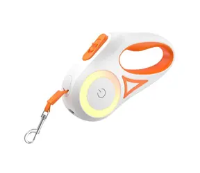 Rojeco Automatické vodítko 3 m oranžová / LED svítilna + RGB podsvícení / do 15 kg
