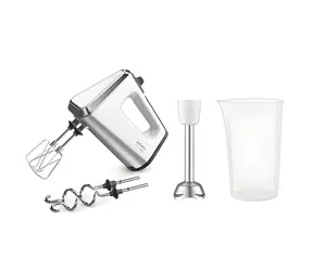 Krups GN9121 3Mix 9000 bílá, stříbrná / Ruční mixér / 750 W / hnětací háky, metly