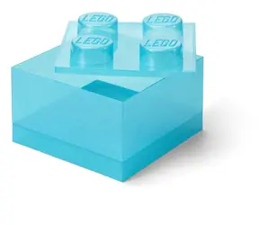Room Copenhagen LEGO Storage Brick 4 / Víčko Glitter / světle modrá/průhledná