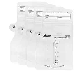 Alecto BF100 / Sáčky na mateřské mléko / 220 ml / 100 ks / bez BPA