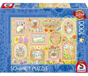 SCHMIDT Puzzle Ušlechtilé kočky v květech / 1000 dílků / od 12 let