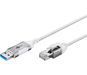 Goobay Ethernetový adaptér USB-A - RJ-45 bílá / Adaptér / Cat.6 / 1 Gbit/s / 5 m