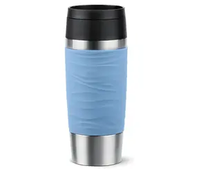 Emsa TRAVEL MUG Waves světle modrá / Cestovní termohrnek / 0,36 l / nerezová ocel