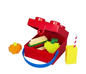 Room Copenhagen 40240001 LEGO box na svačinu s rukojetí červená / Box na svačinu / 173x116x165 mm / do myčky