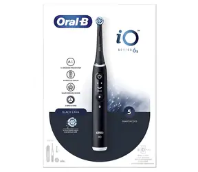 Oral-B iO Series 6s Black Lava / Elektrický zubní kartáček / Bluetooth / 5 režimů čištění / Interaktivní displej