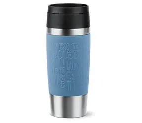 Emsa Travel Mug Classic 0,36l modrá / Termohrnek / nerezová ocel / silikonová manžeta
