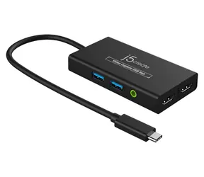 J5Create Video Capture USB Hub / Streamovací zařízení / 2x HDMI / USB 3.2 Gen 1 / PD 20V/3A