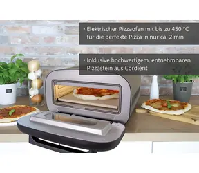 Unold Don Alfredo černá / Pec na pizzu / 1700 W / do 30 cm / 450 °C