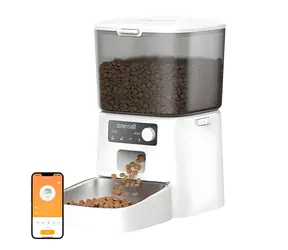 Oneisall PFD001 Pro bílá / Inteligentní dávkovač krmiva / 1,2 kg krmiva / 6 jídel denně / záložní baterie