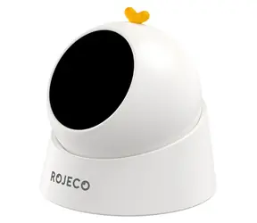 ROJECO Interaktivní laserová hračka pro kočky bílá / 360° otáčení / 3 rychlosti / laser třída II / USB-C nabíjení
