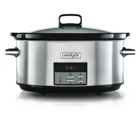 Crockpot CSC063X černá/stříbrná / Pomalý hrnec / 7,5 l / keramická mísa / 320 W / časovač 20 h