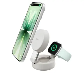 Belkin UltraCharge WIZ043kqSD písková / Bezdrátová magnetická nabíječka 2v1 / 25W / Qi2 / nastavitelná